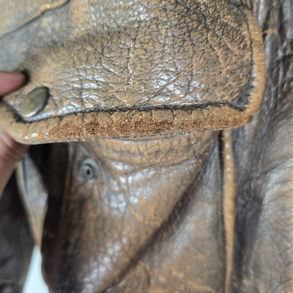 Vintage Leather Flying Mens Medium Jacket Brown Aviator Military Bomber Flight - Picture 5 of 16